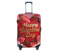 Zelinge Housse de protection élastique colorée pour valise, résistante aux rayures, Cœur 3D Valentine Rose, for 22-24 Inch Luggages M