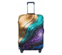 Zelinge Housse de protection élastique pour valise, lavable, anti-rayures, Cosmic Swirl Art Gold, for 18-21 Inch Luggages S