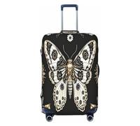 Zelinge Housse de protection élastique pour valise, lavable, résistante aux rayures, Papillon doré foncé, for 18-21 Inch Luggages S