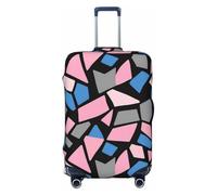 Zelinge Housse de protection élastique pour valise, résistante aux rayures, Gris Bleu foncé Abstrait, for 25-28 Inch Luggages L