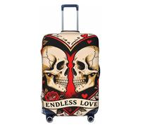 Zelinge Housse de protection élastique pour valise, résistante aux rayures, Skull Lovers Rose Endless Love, for 18-21 Inch Luggages S