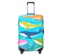 Zelinge Housse de protection élastique pour valises de voyage - Résistante aux rayures, Baleines en bleu aquatique, for 25-28 Inch Luggages L