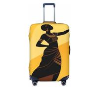 Zelinge Housse de protection élastique pour valises de voyage - Résistante aux rayures, Femme Africaine Danse Géométrique, for 22-24 Inch Luggages M
