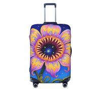 Zelinge Housse de protection lavable pour valise de voyage anti-rayures, Violet Jaune Floral, for 22-24 Inch Luggages M