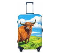 Zelinge Housse de protection pour valises de voyage - Résistante aux rayures, Vache Highland sur Green Hill, for 18-21 Inch Luggages S