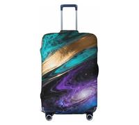 Zelinge Housse élastique pour valises de voyage - Résistante aux rayures, Doré, bleu sarcelle, bleu galaxie, for 25-28 Inch Luggages L
