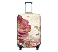 Zelinge Housses de bagage pour valises de voyage, housses résistantes aux rayures, Floral Butterfly Art Crème, for 25-28 Inch Luggages L