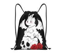 Zelinge Joli sac à dos avec cordon de serrage pour la plage, Crâne Gothique Dinosaure, 14 x 16.9 inch, Sacs à dos de jour