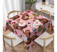 Zelinge Jolie petite nappe Capybara avec bonhomme de neige de Noël pour fêtes, pique-nique, 137,2 x 137,2 cm, nappe pour tables carrées ou rondes, nappe de table de vacances pour une utilisation