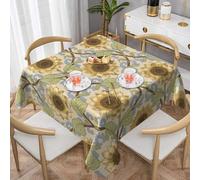 Zelinge Petite nappe rétro tournesols pour fêtes, pique-niques, 152,4 x 152,4 cm, pour tables carrées ou rondes, pour intérieur et extérieur