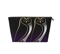 Zelinge Petite trousse de maquillage colorée pour sac à main, trousse de toilette de voyage, pochette de rangement cosmétique, Chouette Twim Violet-1, One Size