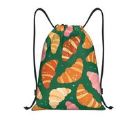 Zelinge Sac à dos avec cordon de serrage pour yoga, danse, voyage, Croissants mignons verts, 14 x 16.9 inch, Sacs à dos de jour