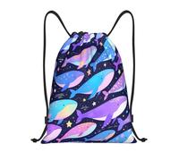 Zelinge Sac à dos avec cordon de serrage pour yoga, danse, voyage, Dreamy Whale Violet, 14 x 16.9 inch, Sacs à dos de jour