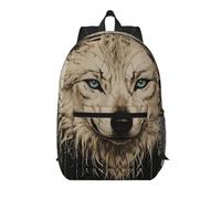 Zelinge Sac à dos de travail noir à motif floral exotique pour le travail, 43,2 cm de haut, Retro Wolf Beige Noir, One Size, Sacs à dos de voyage