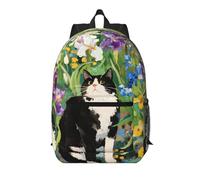 Zelinge Sac à dos de travail pour ordinateur portable, Chat Iris Vert, One Size, Sacs à dos de voyage