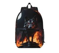 Zelinge Sac à dos de voyage coloré pour homme et femme, 43,2 cm de haut, Wolf Moon Fire, One Size, Sacs à dos de voyage