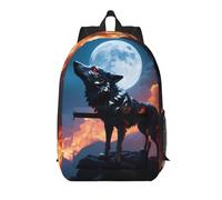 Zelinge Sac à dos décontracté pour ordinateur portable de 13 pouces, sacs à dos de randonnée, Fantasy Wolf Noir, One Size, Sacs à dos de voyage