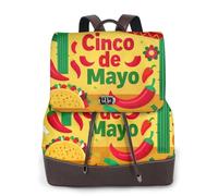 Zelinge Sac à dos mignon coloré en cuir synthétique pour femme Sac à dos de voyage Twist-Lock, Cinco De Mayo Jaune, One Size, Sacs à dos de voyage