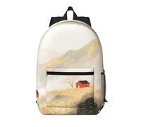 Zelinge Sac à dos rouge mignon pour ordinateur portable de 13 pouces - Sac à dos de voyage pour le travail et les affaires, Encre Paysage Or, One Size, Sacs à dos de voyage