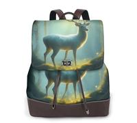 Zelinge Sac à dos tendance en cuir PUrse pour femme, sac de voyage décontracté, sac à dos en cuir PU, Cerf magique, One Size, Sacs à dos de voyage