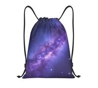 Zelinge Sac de gym avec cordon de serrage, Œuvre d'art Galaxie violette, M (16.5 x 19.6 inch), Sport