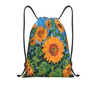 Zelinge Trees In Geometric Colorful Drawstring Backpack Gym Sport Swim Bag For Beach, Tournesols bleu jaune, 16.5 x 19.6 inch, Sacs à dos de jour