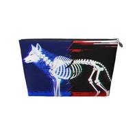 Zelinge Trousse de maquillage colorée pour voyage, trousse de toilette, petite pochette de rangement pour cosmétiques, Split Neon Wolf Art, One Size