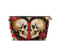 Zelinge Trousse de toilette de voyage pour femme, Skull Lovers Rose Endless Love-1, One Size