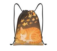 Zelinge Whale Sac à dos coloré avec cordon de serrage, sac de gym, sac de danse, sac de yoga, Dream Chat endormi, 16.5 x 19.6 inch, Sacs à dos de jour
