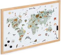 Zeller 11276 Zeller Tableau blanc carte du monde 60,0 x 40,0 cm naturel, multicolore acier