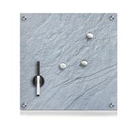 Zeller 11651 Tableau mémo en Verre, Motif Bois, Acier Inoxydable et Plastique, Ardoise, 40 x 40 cm