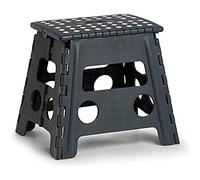 Zeller Present Tabouret pliant 13035 – haut de gamme, plastique anthracite, charge 150 kg