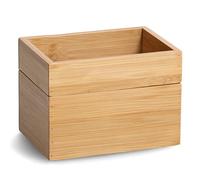 Zeller 13319 Lot de 2 boîtes de rangement empilables en bambou 17 x 12 x 12 cm