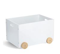 Zeller 13508 Boîte à jouets pour enfant avec roulettes, MDF/pin, blanc, env. 50 x 36 x 30 cm