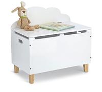 Zeller 13509 Coffre pour enfant « Nuage » avec couvercle, MDF/pin, blanc, env. 60 x 34,5 x 56 cm