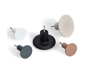 Zeller 13817 Lot de 3 crochets muraux en polyrésine, env. Ø 8,4 x 8 cm (2 x), Ø 5 x 8 cm