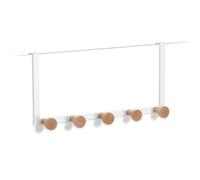 Zeller 13838 Crochet de porte en métal et bois avec 5 crochets Blanc