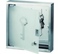 Zeller 13890 armoire à clés en acier inoxydable/verre, 30 x 6 x 30 cm G