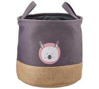 Zeller 14279 Panier de rangement en polyester et jute Motif lapin Gris Ø 30 x 29 cm