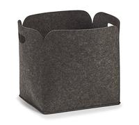 Zeller 14369 Panier de Rangement, Haut, Feutre, Anthracite, Feutrine, Anthracite, 36 x 28 x 36 cm