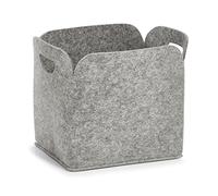 Zeller 14369 Panier de Rangement, Haut, Feutre, Anthracite, Feutrine, Gris, 30 x 24 x 30 cm