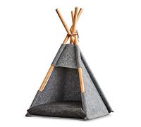 Zeller Tente pour chats Tipi Feutre Cave à chats Lit pour chats gris 14378