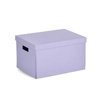 Zeller 14462 Boîte de rangement en carton recyclé (env. 25 x 35 x 20 cm, lilas)