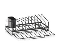 Zeller 14707 Égouttoir à Vaisselle en métal, Noir, env. 36,8 x 17,5 x 13,5 cm