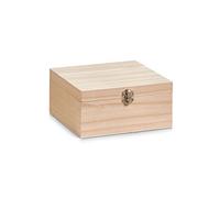 Zeller 15125 Boîte de Rangement Bois de Paulownia Brun 20 x 20 x 9,5 cm