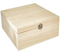 Zeller 15126 Boîte de Rangement Bois de Paulownia Brun 23 x 23 x 10,5 cm