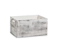 Zeller 15134/Boîte de Rangement en Bois Rustique Blanc 35 x 25 x 18,5 cm
