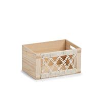 Zeller 15188 Boîte de rangement en bois Motif bohème 30 x 20 x 16 cm
