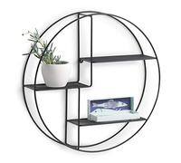 Zeller 17010 Étagère Murale en métal, Noir, env. Ø 55 x 12 cm