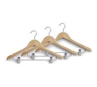 Zeller 17114 Lot de 3 cintres avec Pinces Couleur Nature 44,5 cm